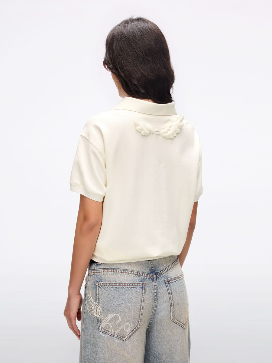poloshirt mit engelsflügeln
