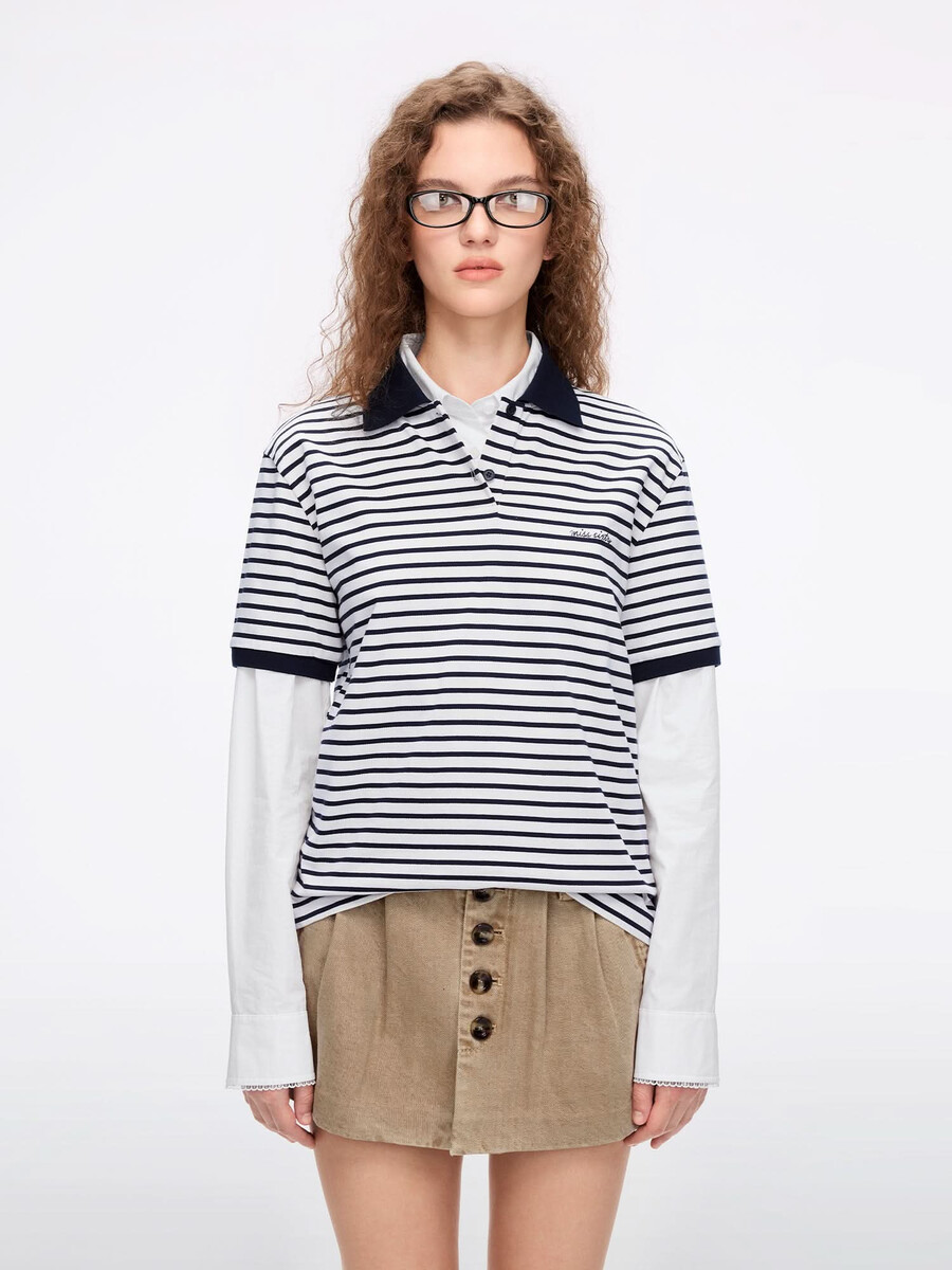 gestreiftes kurzarm-t-shirt