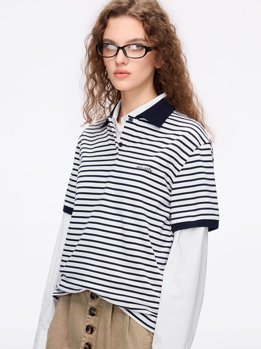 gestreiftes kurzarm-t-shirt