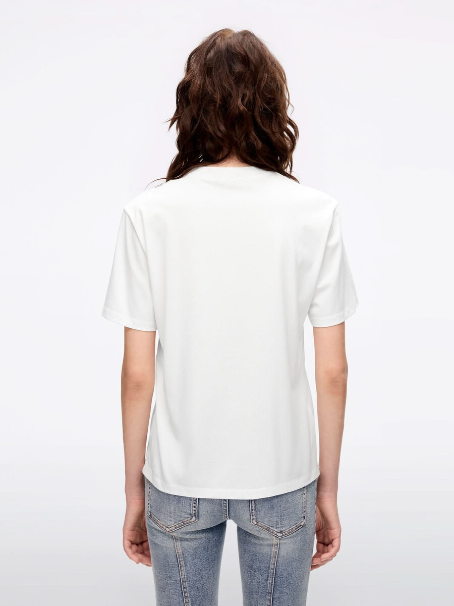 perlenbesetztes bedrucktes t-shirt