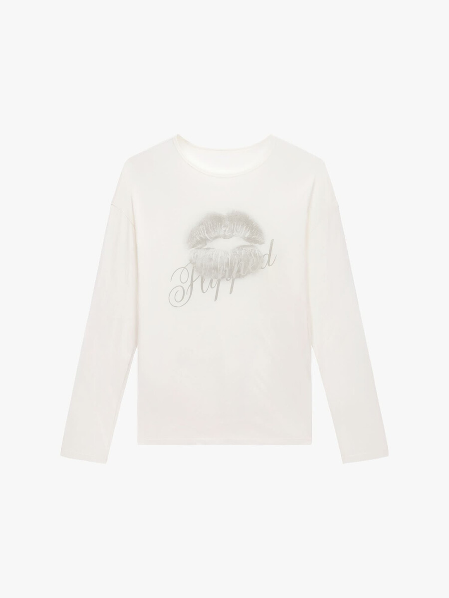 oversized t-shirt mit lippenabdruck