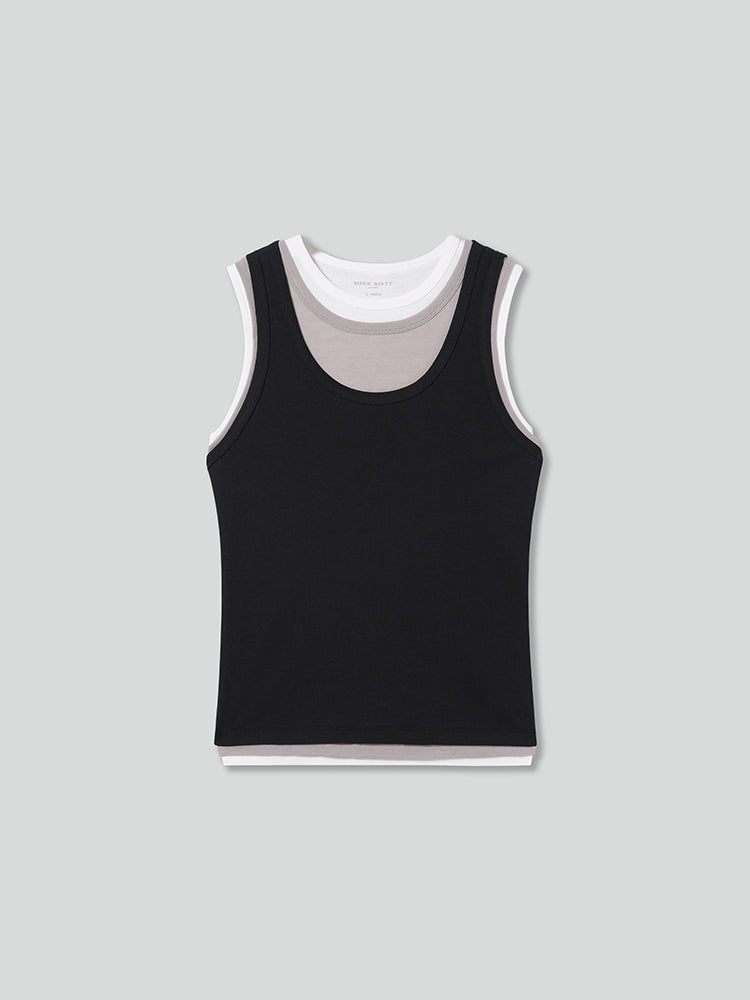 dreiteiliges t-shirt im fake-look