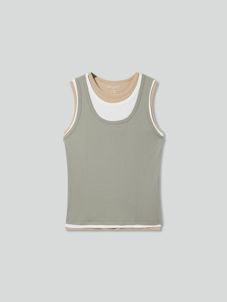 dreiteiliges t-shirt im fake-look