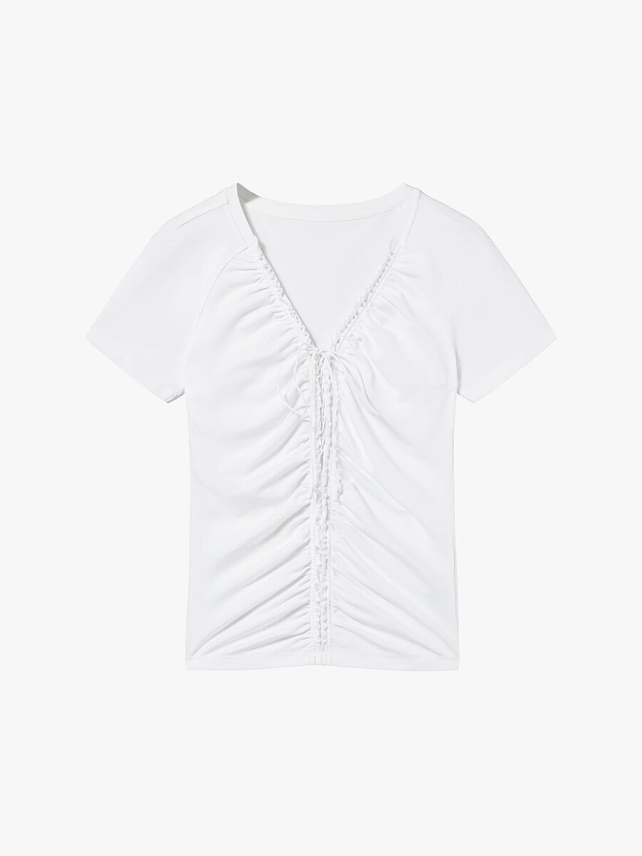 kurzes t-shirt mit schnürung