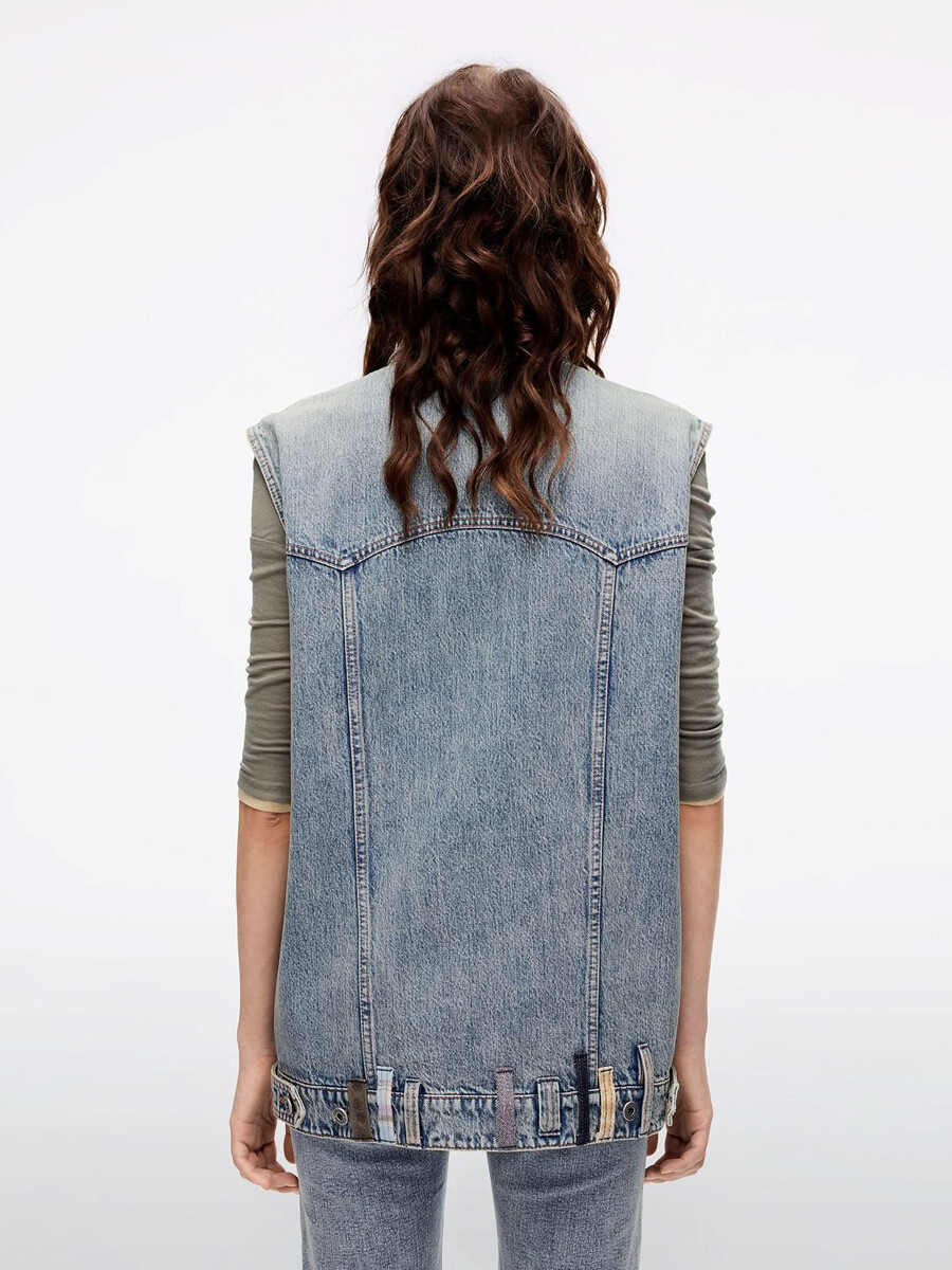 jeansweste mit gürtelschlaufen