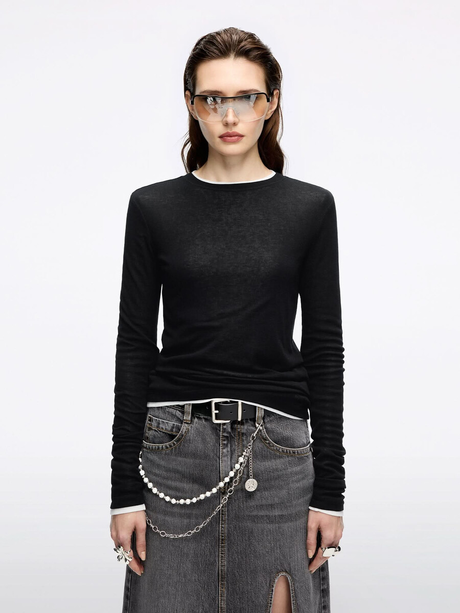 t-shirt mit lagenlook