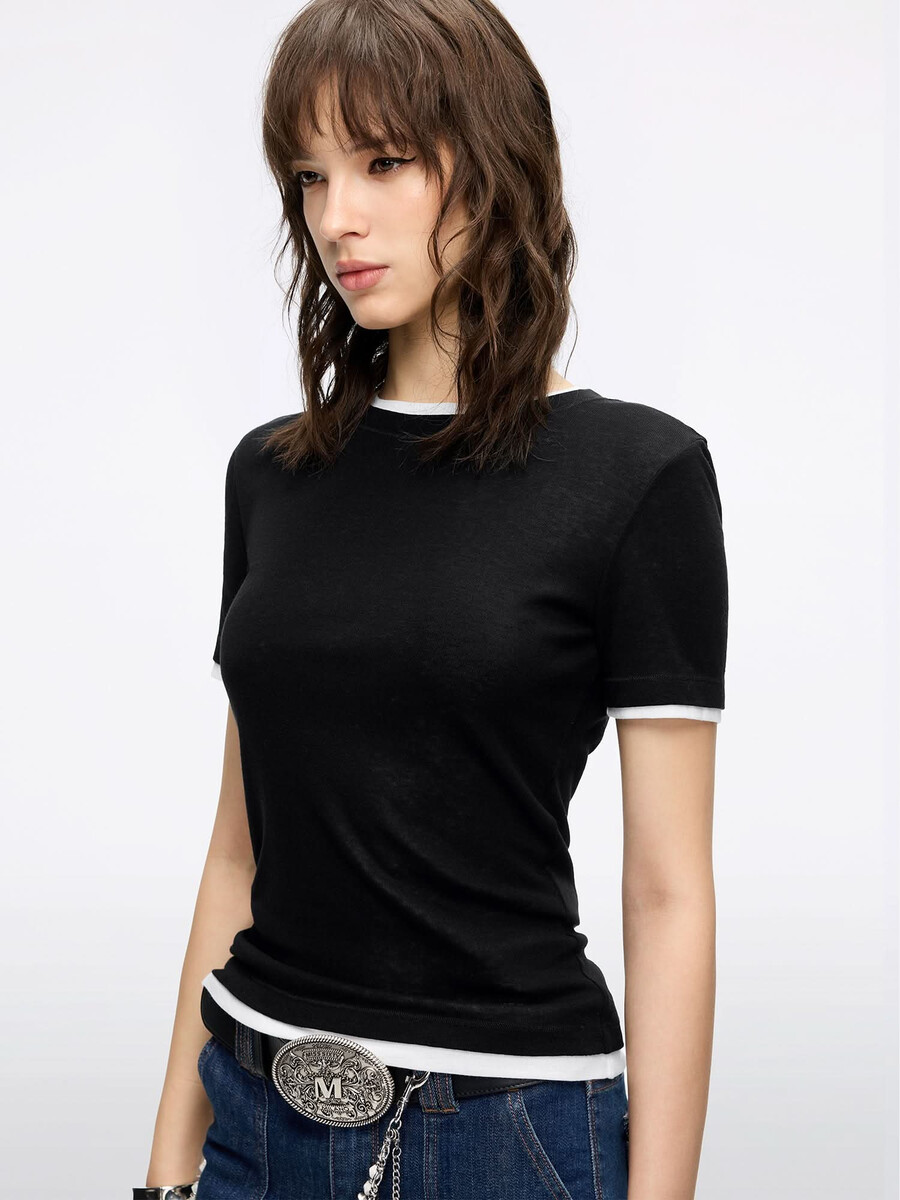 t-shirt mit lagenlook