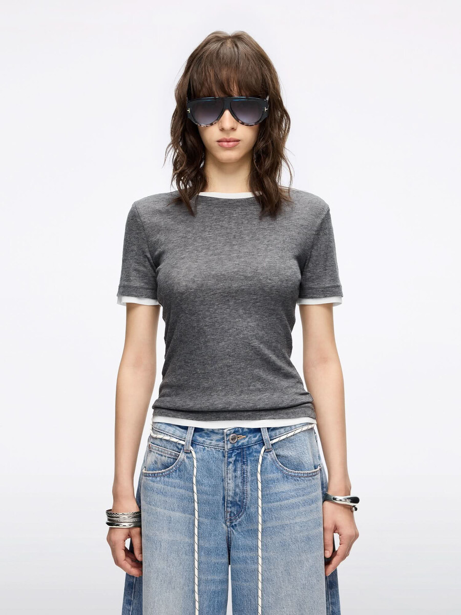 t-shirt mit lagenlook