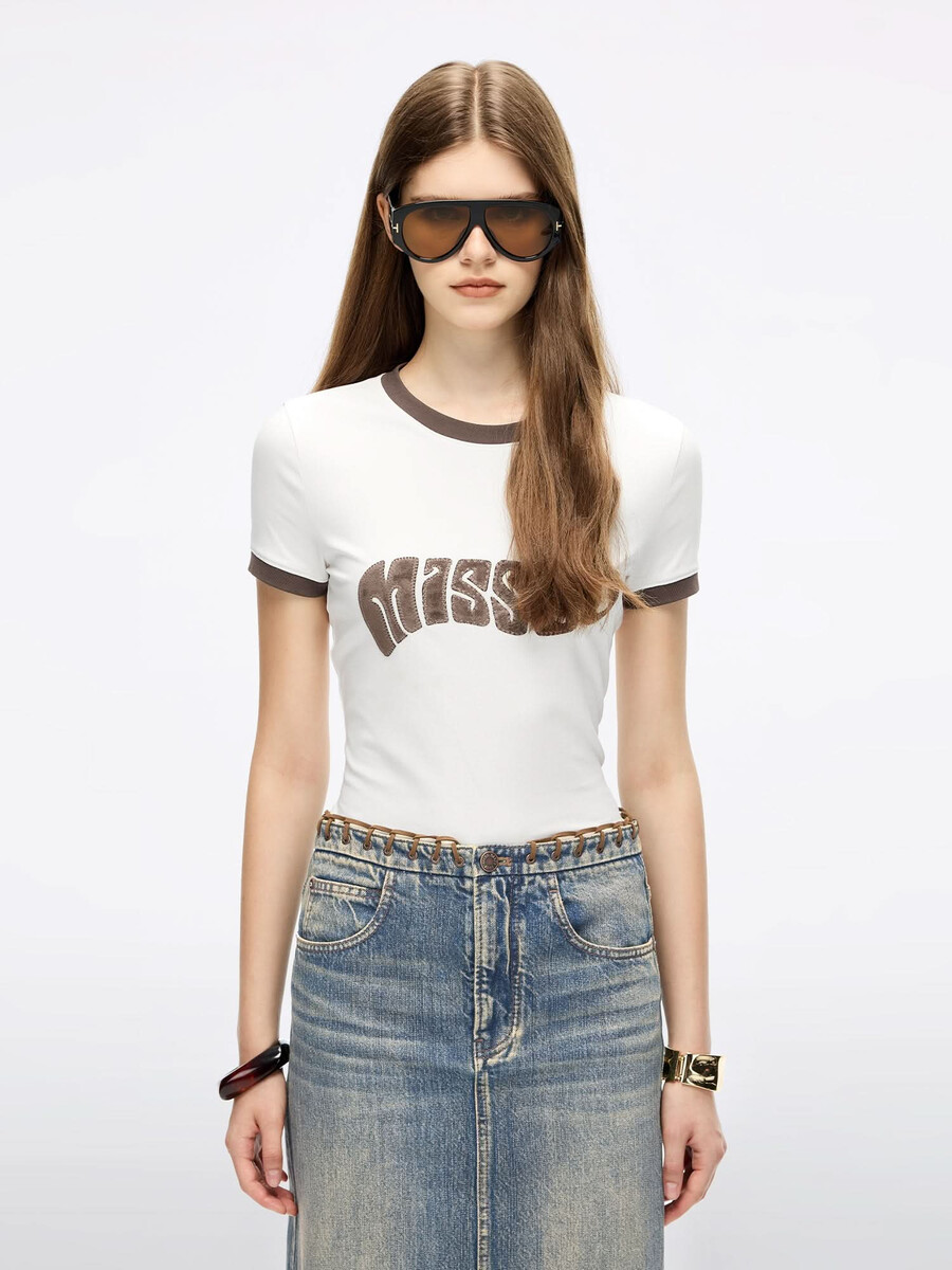 patchwork-kurzarm-t-shirt