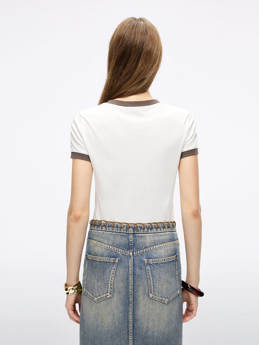 patchwork-kurzarm-t-shirt