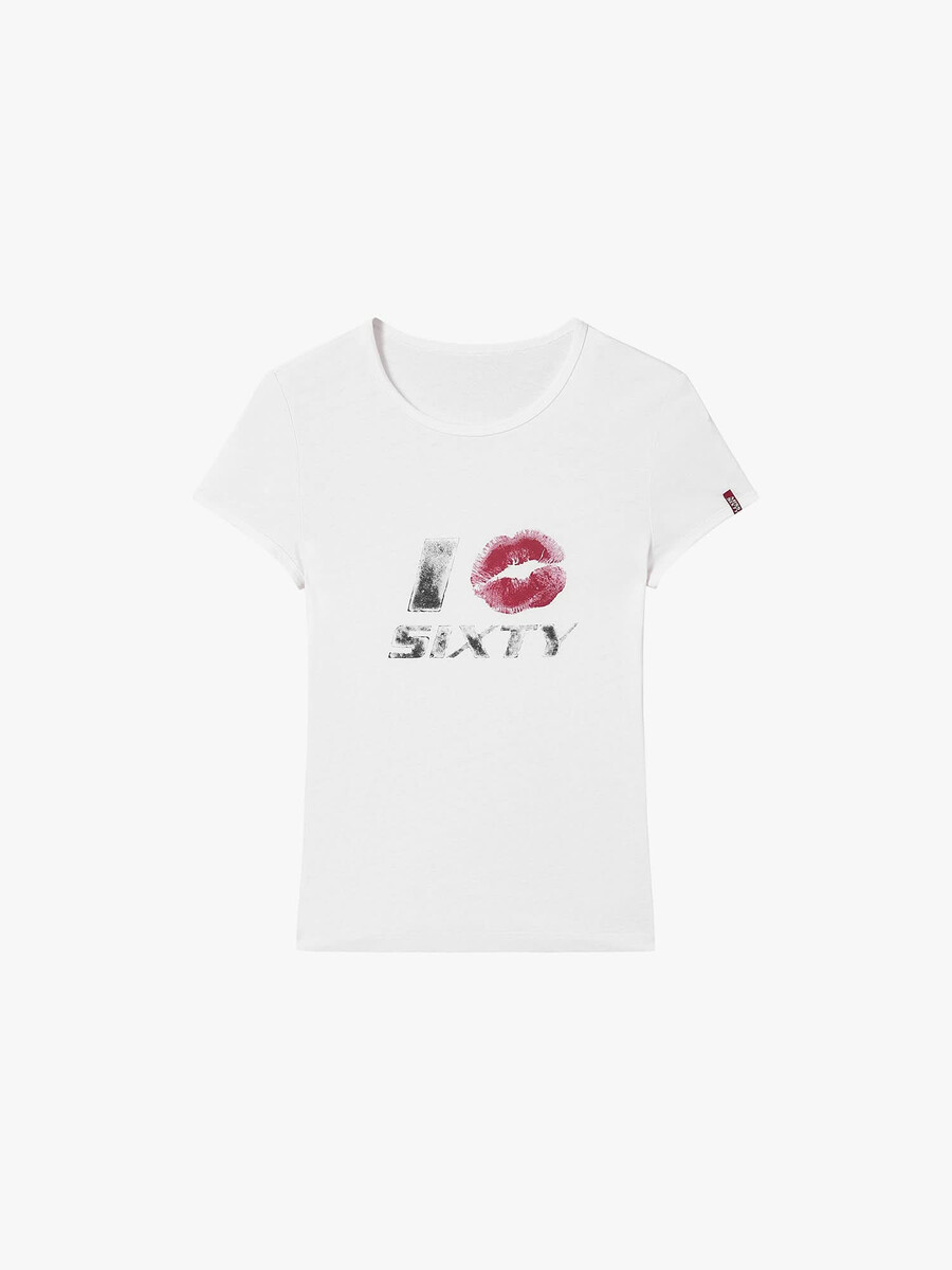 schmal geschnittenes bedrucktes t-shirt