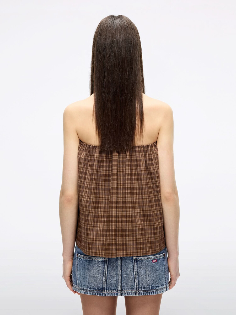 kariertes trägerloses top