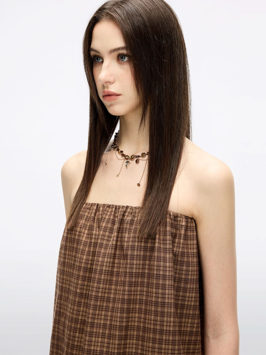 kariertes trägerloses top