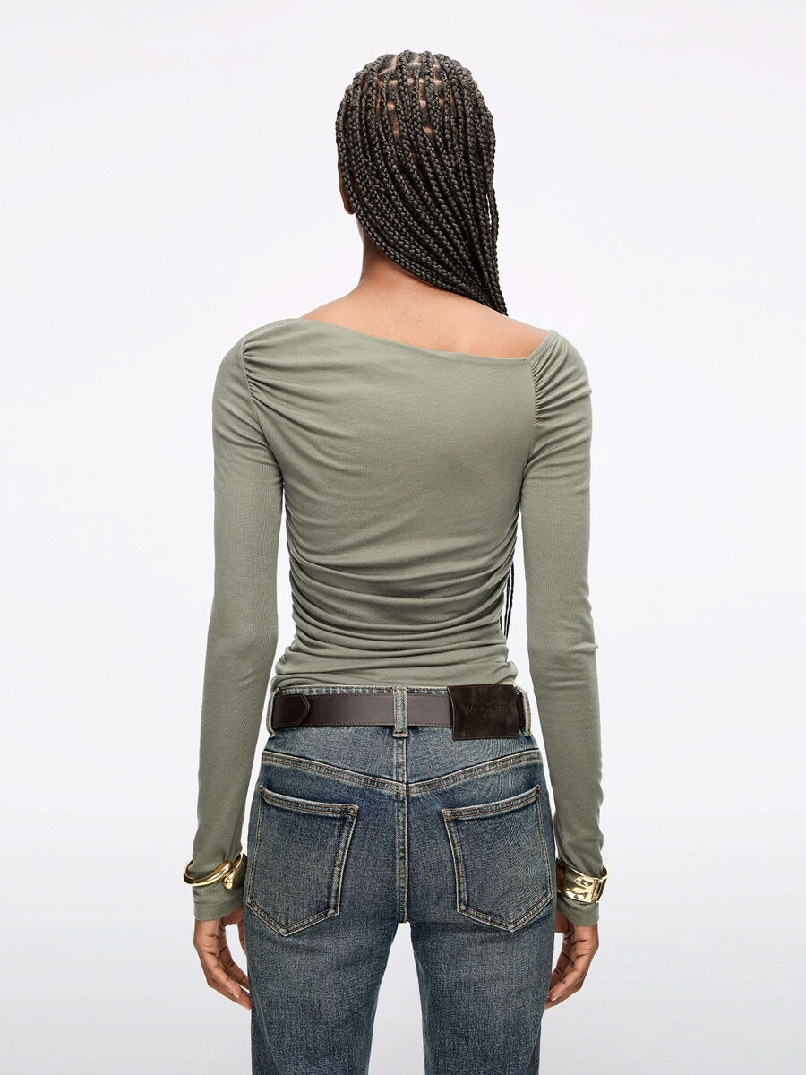 asymmetrisches falten-t-shirt