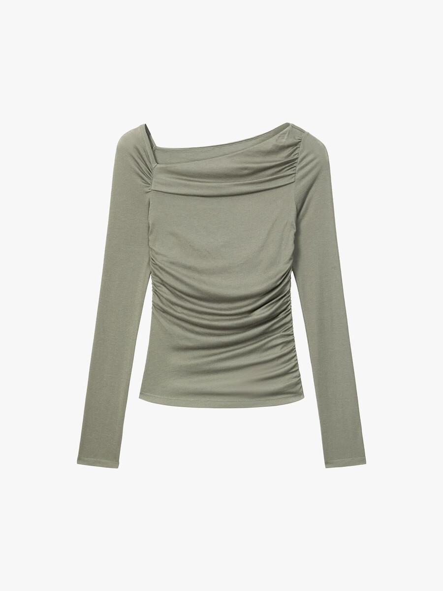 asymmetrisches falten-t-shirt