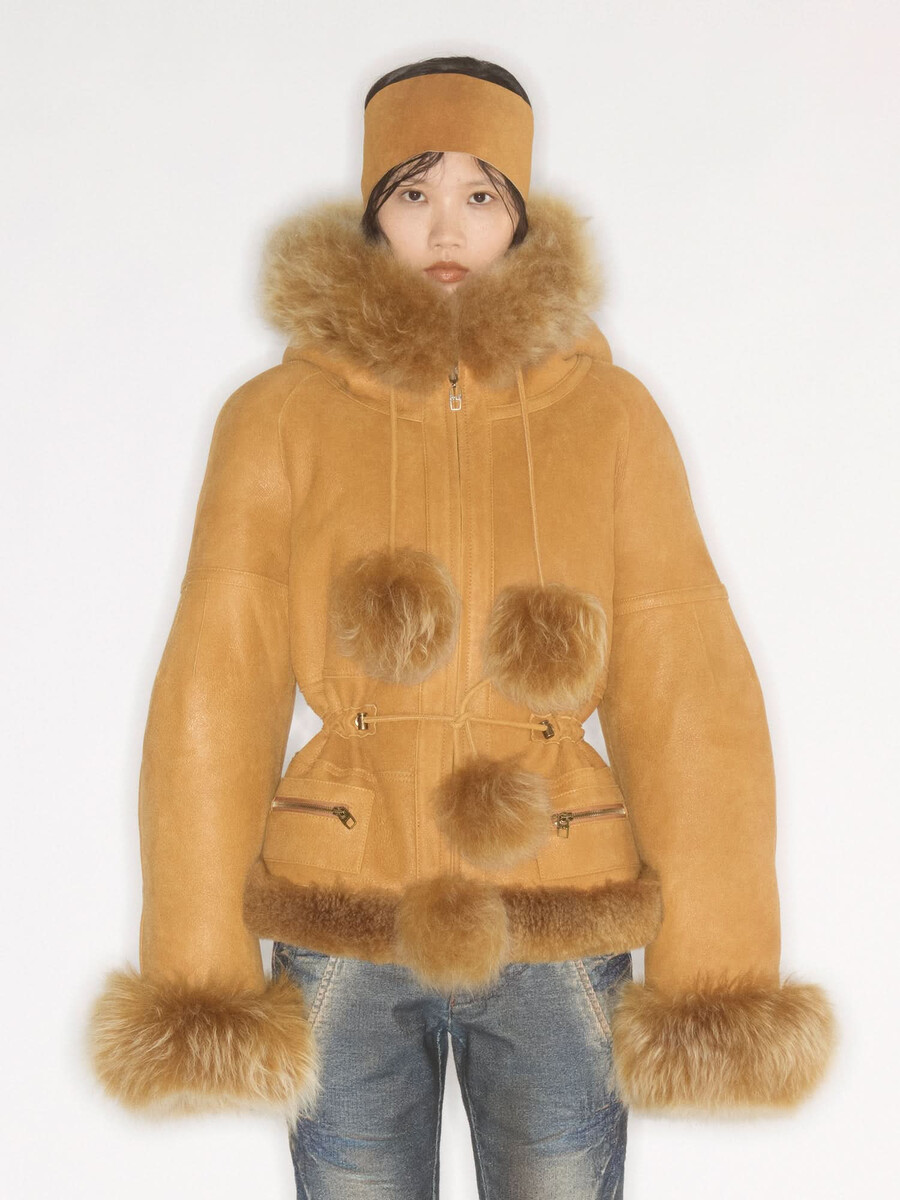 pelzjacke mit kapuze