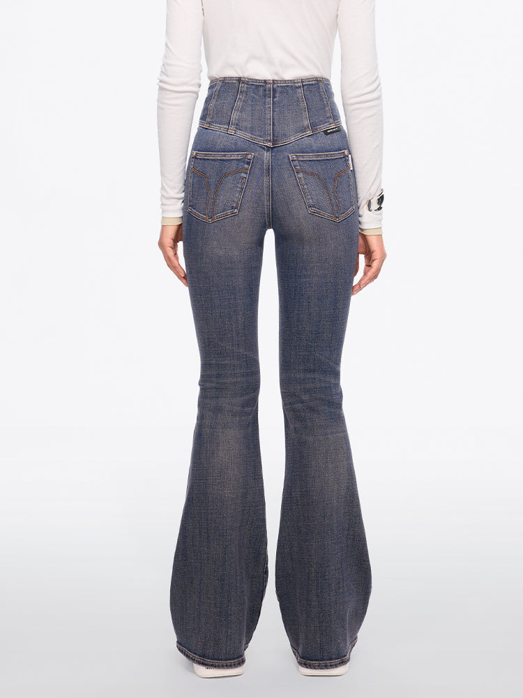 hochtaillierte schlagjeans – glenda plus 5