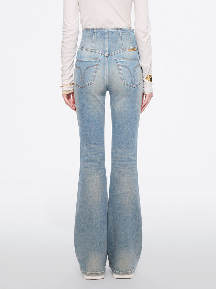 hochtaillierte schlagjeans – glenda plus 5