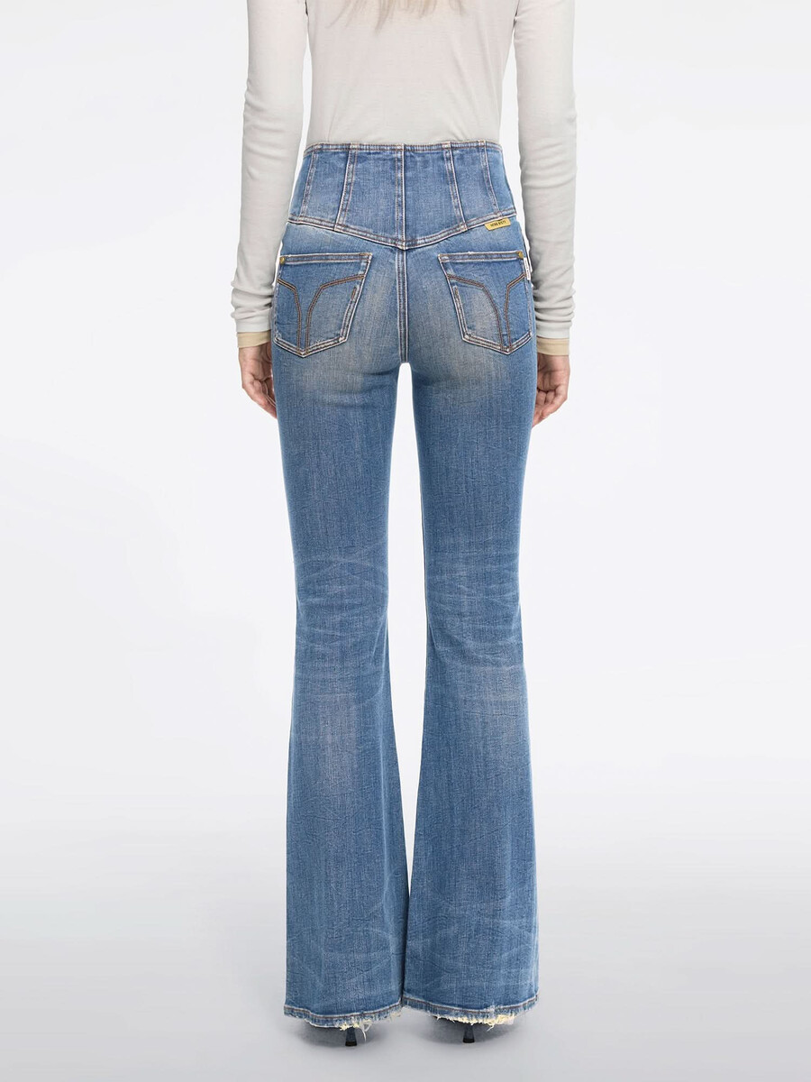 hochtaillierte schlagjeans – glenda plus 5