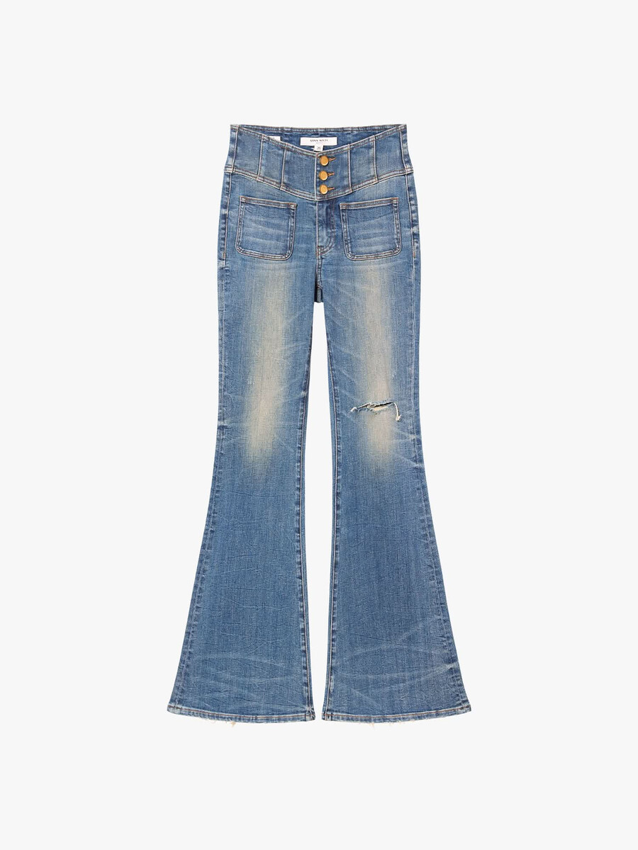 hochtaillierte schlagjeans – glenda plus 5