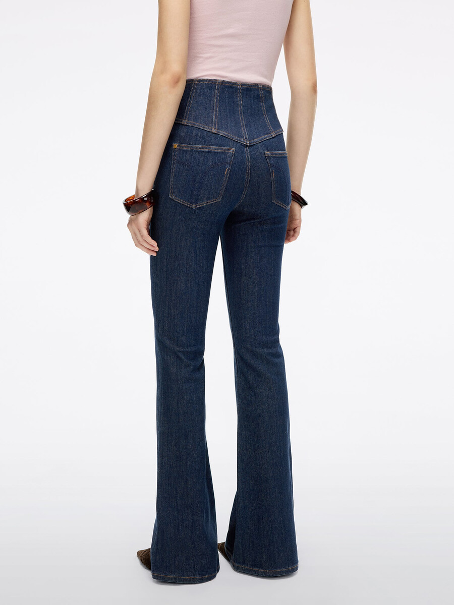 hochtaillierte schlagjeans – glenda plus 5