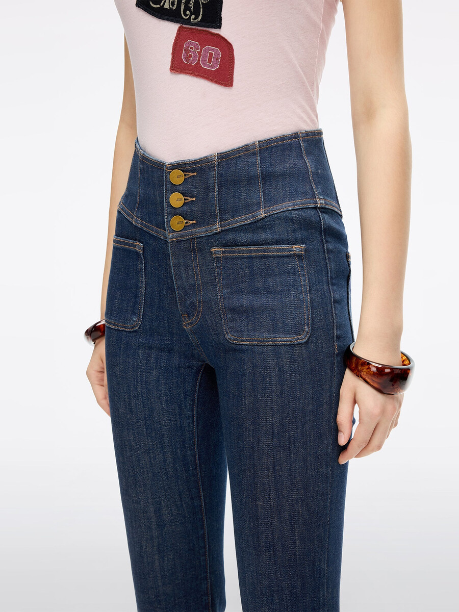 hochtaillierte schlagjeans – glenda plus 5