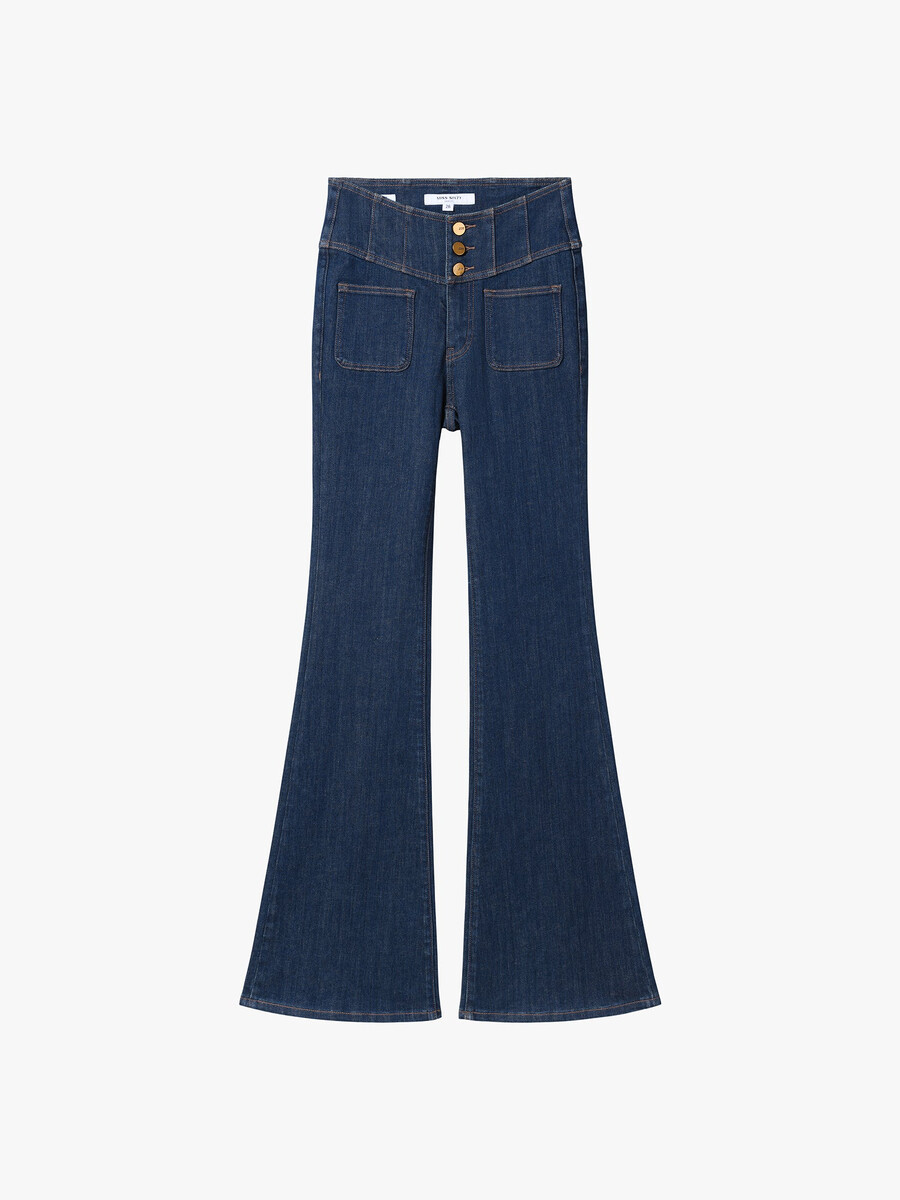 hochtaillierte schlagjeans – glenda plus 5