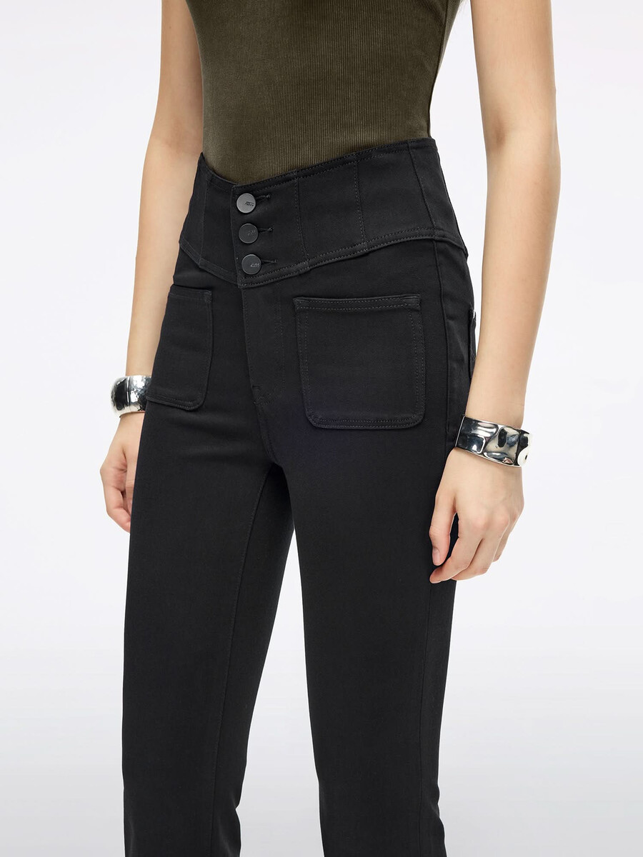 hochtaillierte schlagjeans – glenda plus 5