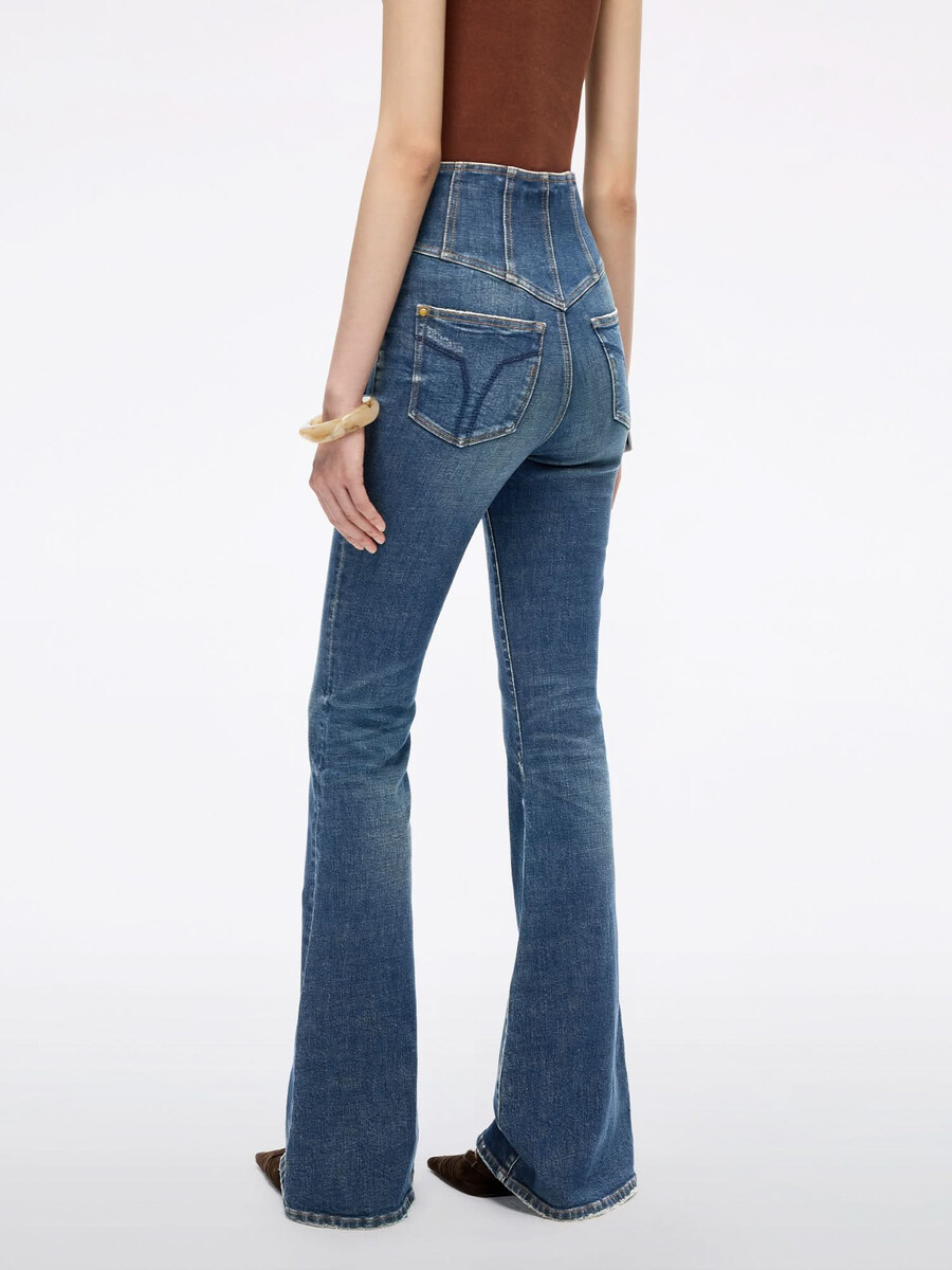 hochtaillierte schlagjeans – glenda plus 5