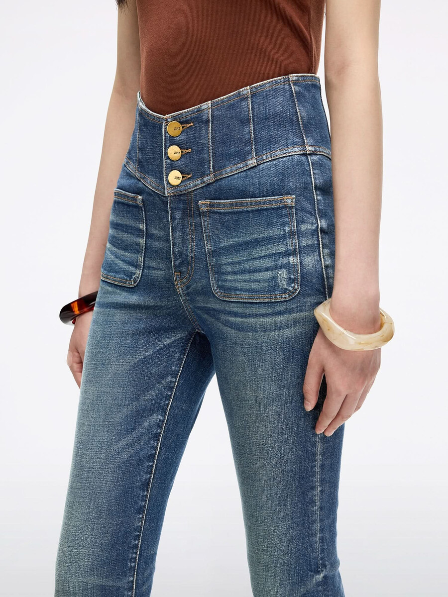 hochtaillierte schlagjeans – glenda plus 5