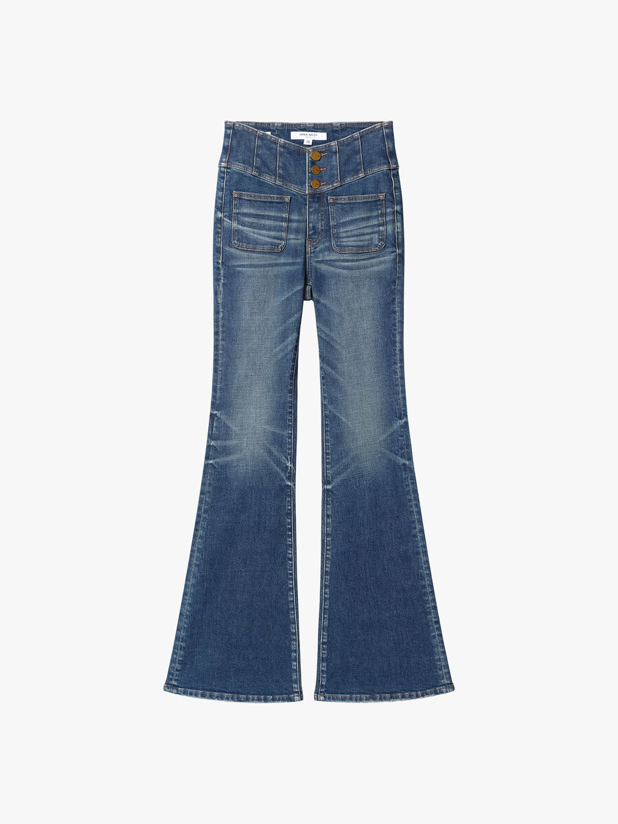 hochtaillierte schlagjeans – glenda plus 5