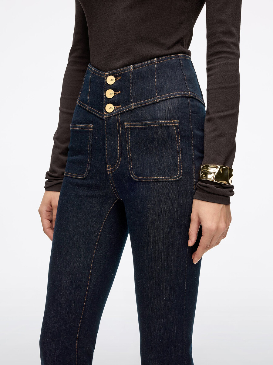 hochtaillierte schlagjeans – glenda plus 5