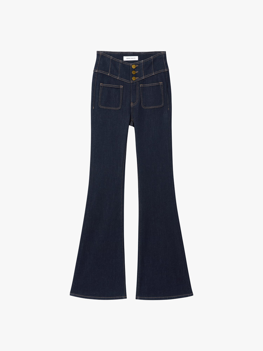hochtaillierte schlagjeans – glenda plus 5