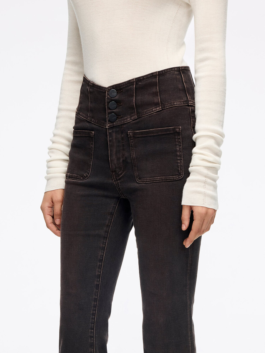hochtaillierte schlagjeans – glenda plus 5