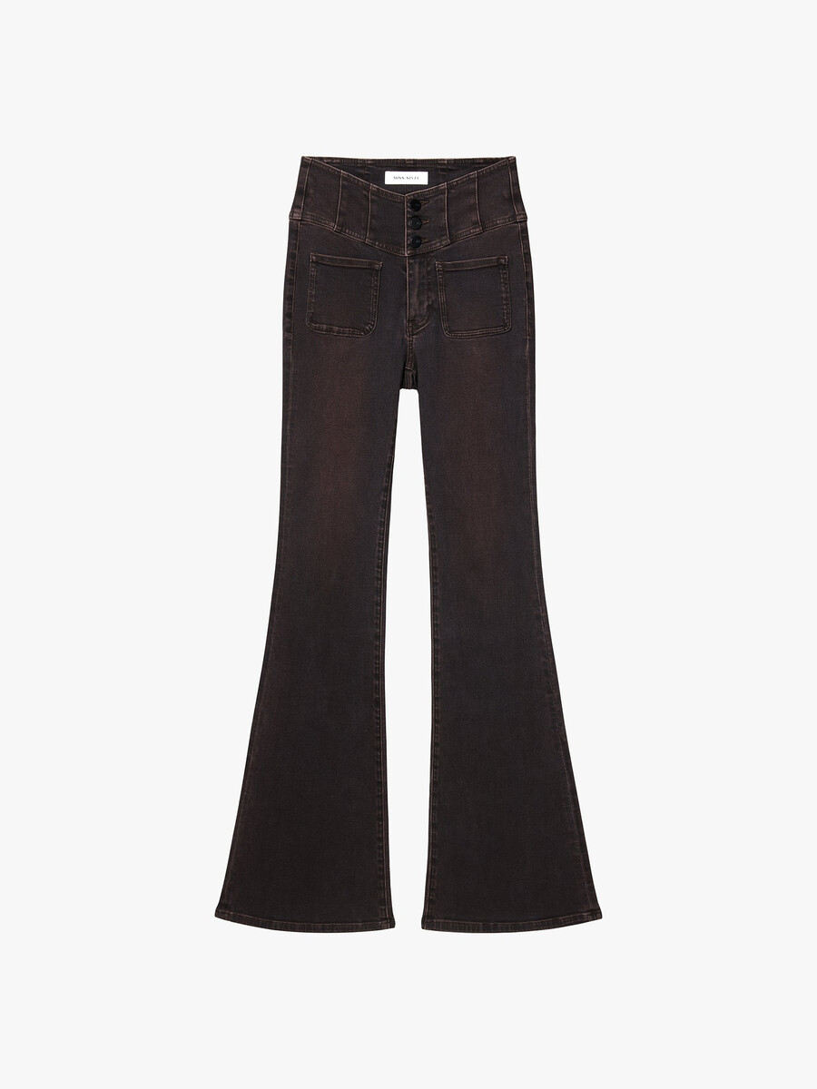 hochtaillierte schlagjeans – glenda plus 5