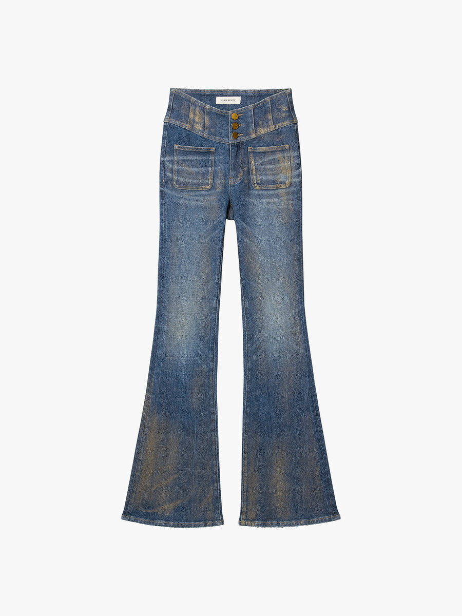 hochtaillierte schlagjeans – glenda plus 5
