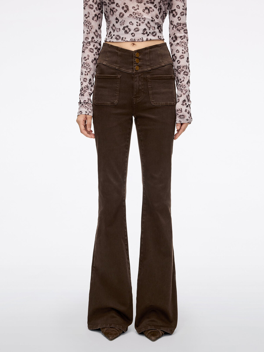 hochtaillierte schlagjeans – glenda plus 5