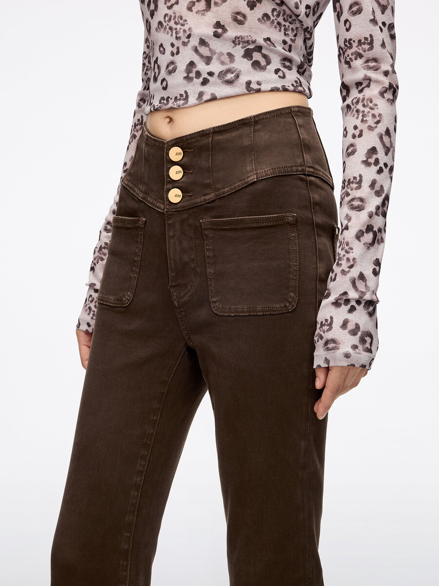 hochtaillierte schlagjeans – glenda plus 5