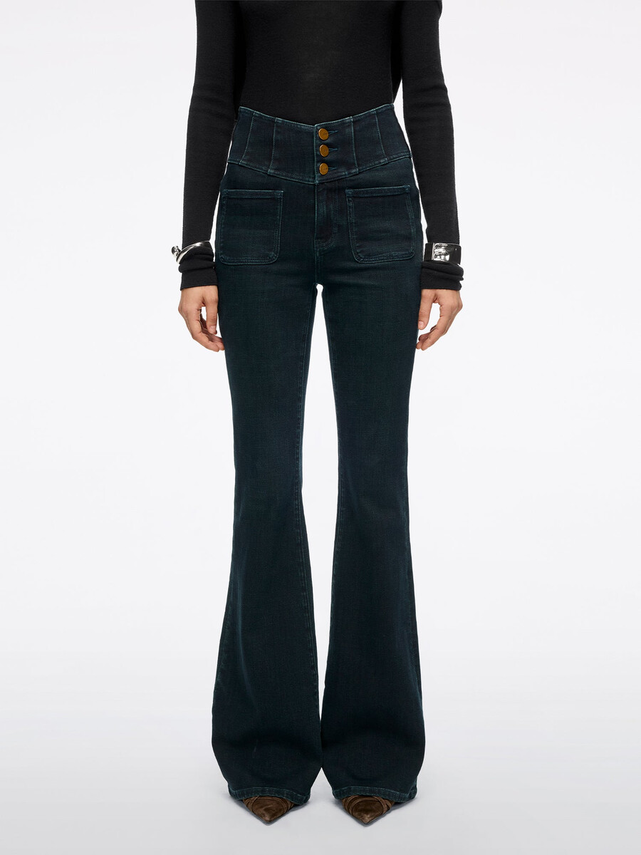 hochtaillierte schlagjeans – glenda plus 5