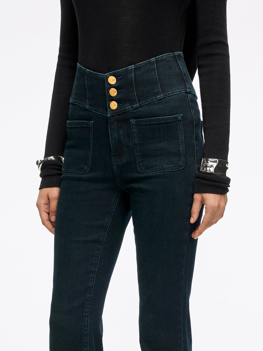 hochtaillierte schlagjeans – glenda plus 5