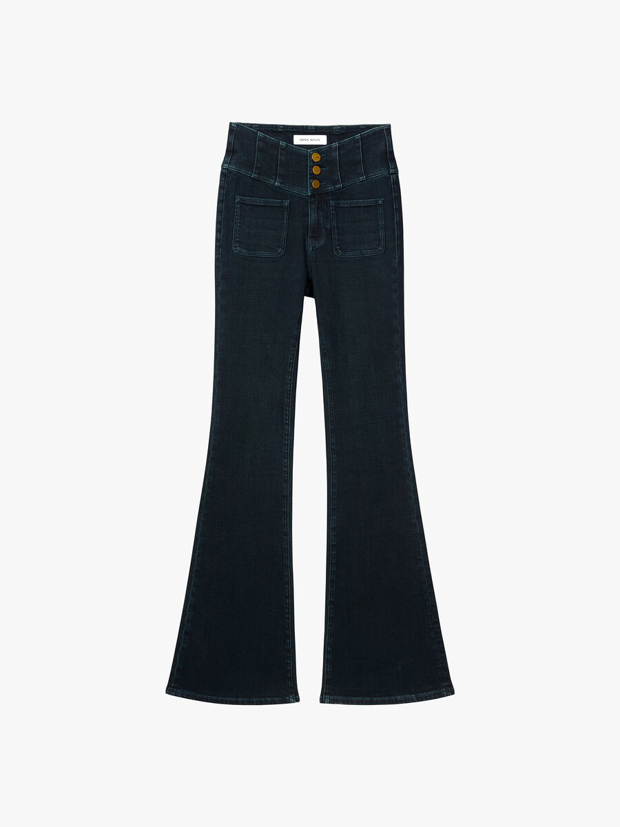 hochtaillierte schlagjeans – glenda plus 5
