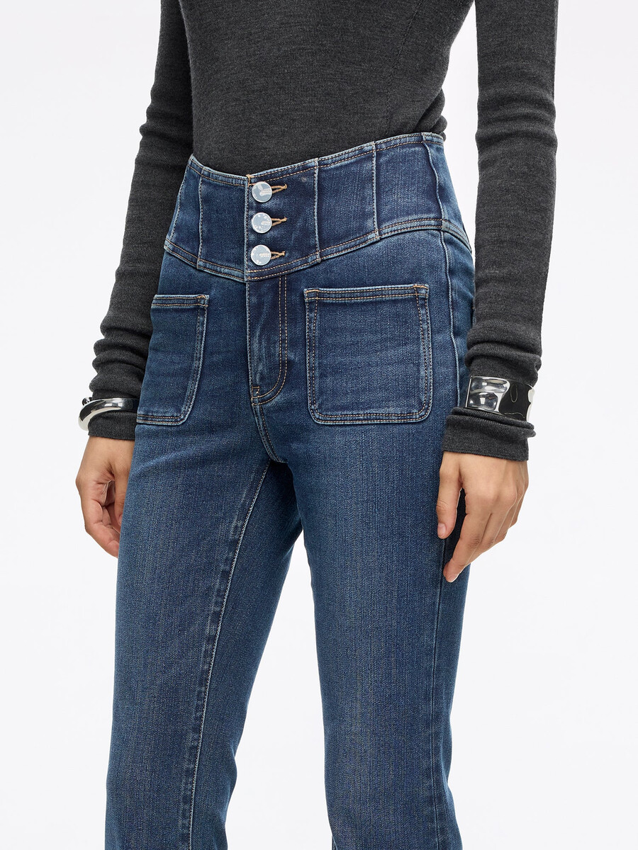 hochtaillierte schlagjeans – glenda plus 5