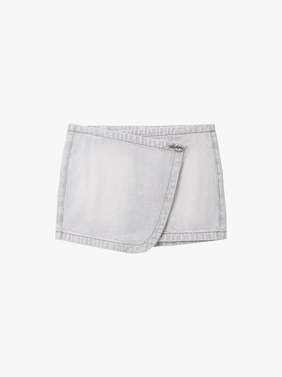 hellgrauer jeans-midirock