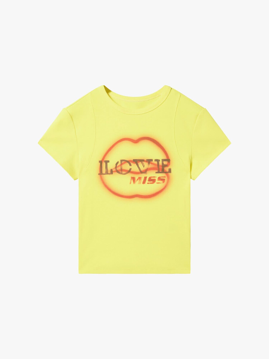 t-shirt mit lippenabdruck