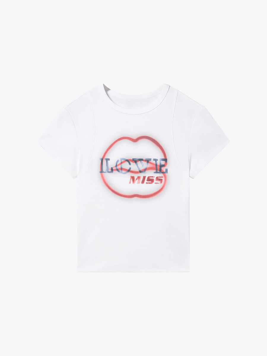 t-shirt mit lippenabdruck