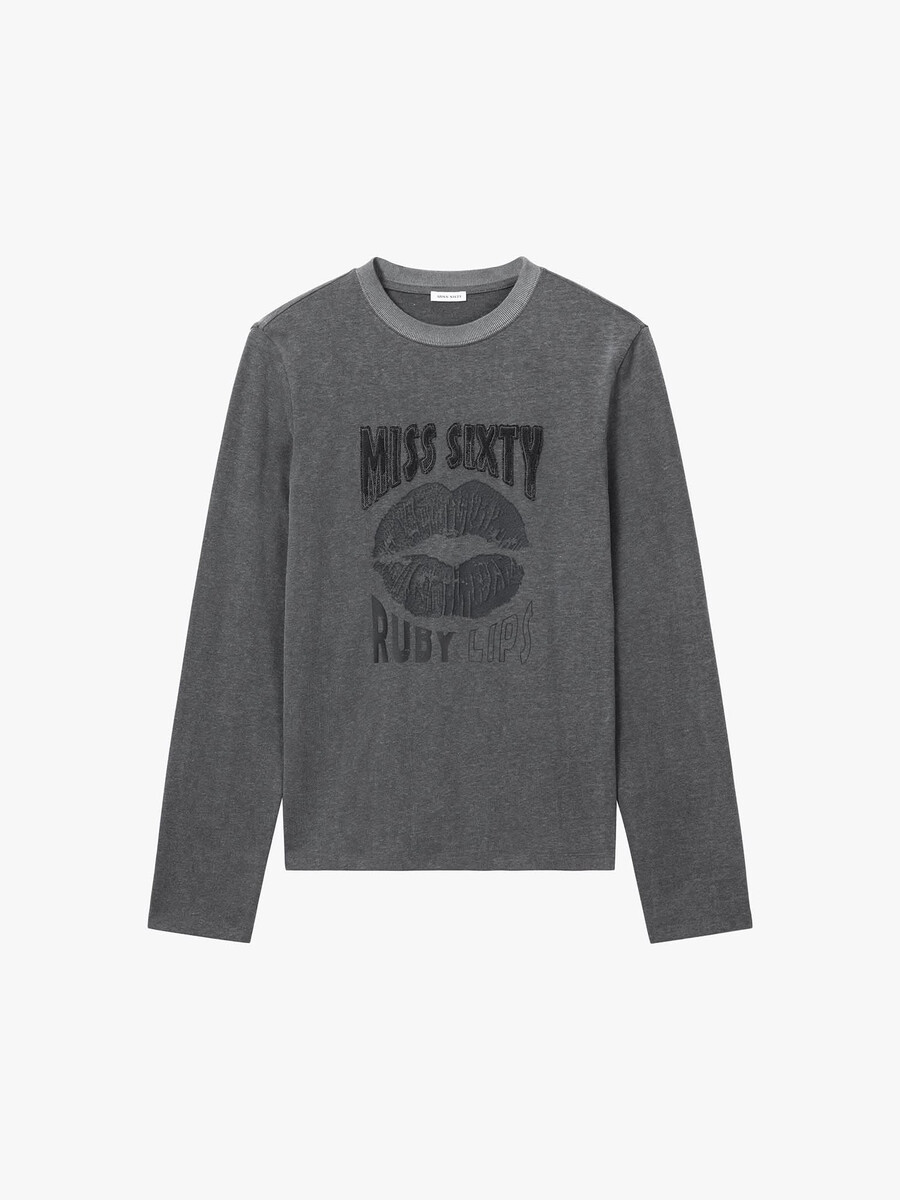 bedrucktes langarm-t-shirt